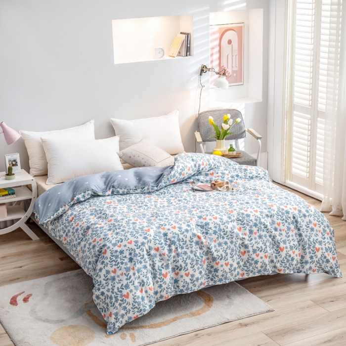 91家纺网 家纺一手货源 找家纺 绵庭 2022新款全棉12868单被套 心动甜心