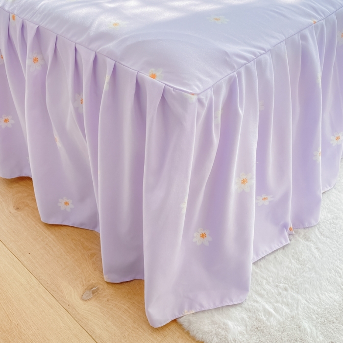 91家纺网 家纺一手货源 找家纺 上尚居 2024新款小清新韩版花边磨毛四件套水洗棉 莫奈花园