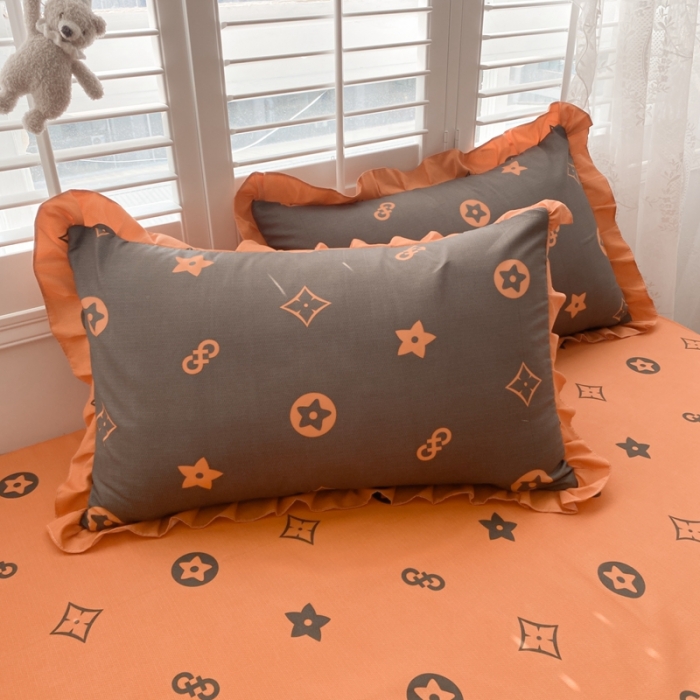 91家纺网 家纺一手货源 找家纺 上尚居 2024新款小清新韩版花边磨毛四件套水洗棉 时尚密码