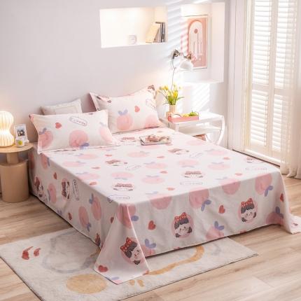 绵庭 2022新款全棉12868单床单 白桃公主