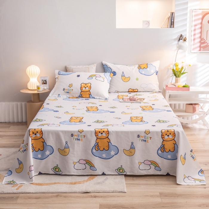 91家纺网 家纺一手货源 找家纺 绵庭 2022新款全棉12868单床单 快乐虎-米