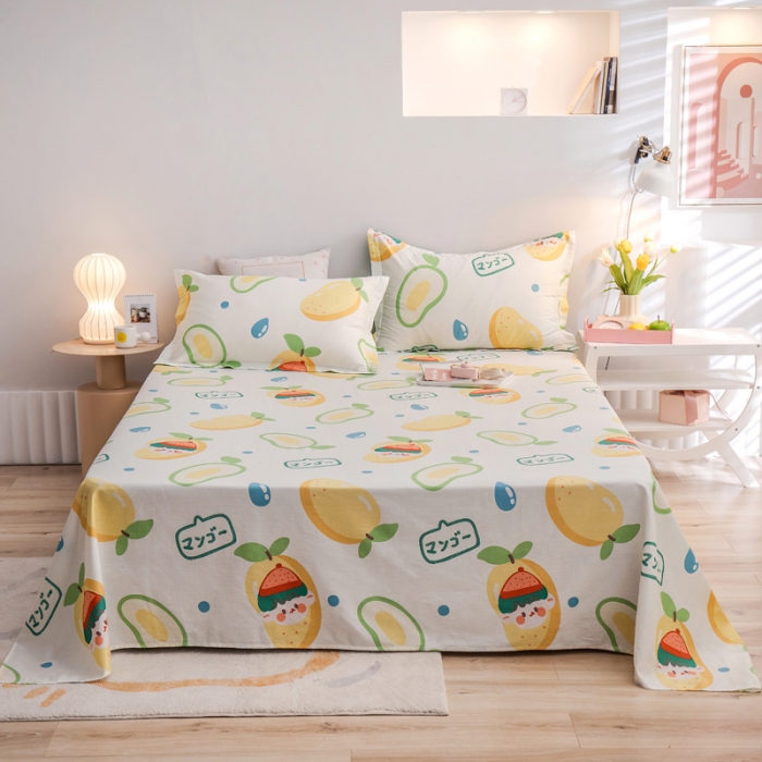 91家纺网 家纺一手货源 找家纺 绵庭 2022新款全棉12868单床单 芒果小子