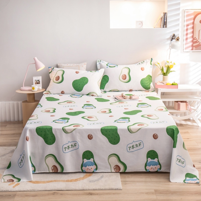 91家纺网 家纺一手货源 找家纺 绵庭 2022新款全棉12868单床单 牛油果女孩