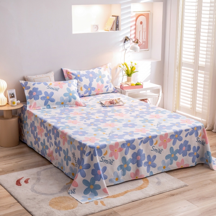 91家纺网 家纺一手货源 找家纺 绵庭 2022新款全棉12868单床单 浅浅花漾