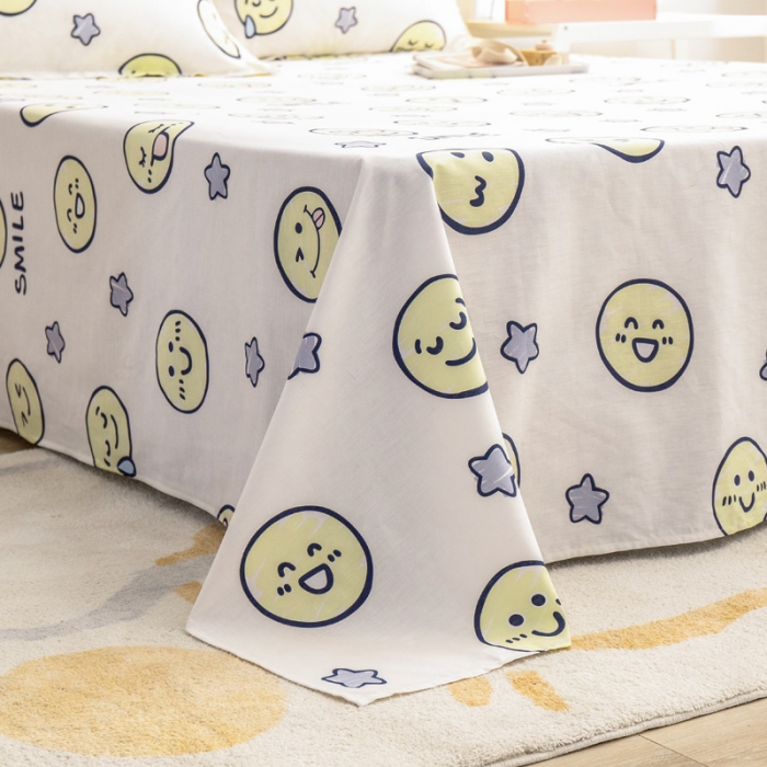 91家纺网 家纺一手货源 找家纺 绵庭 2022新款全棉12868单床单 微笑百事达