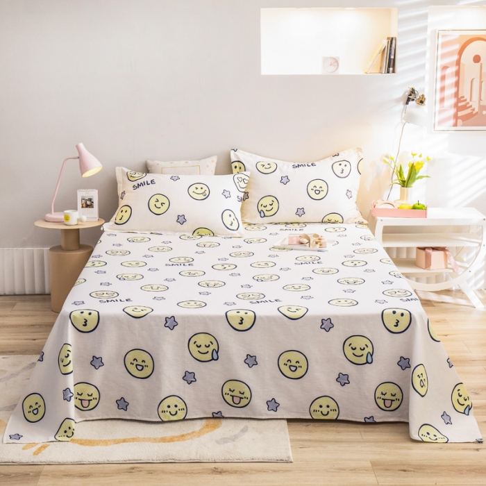 91家纺网 家纺一手货源 找家纺 绵庭 2022新款全棉12868单床单 微笑百事达