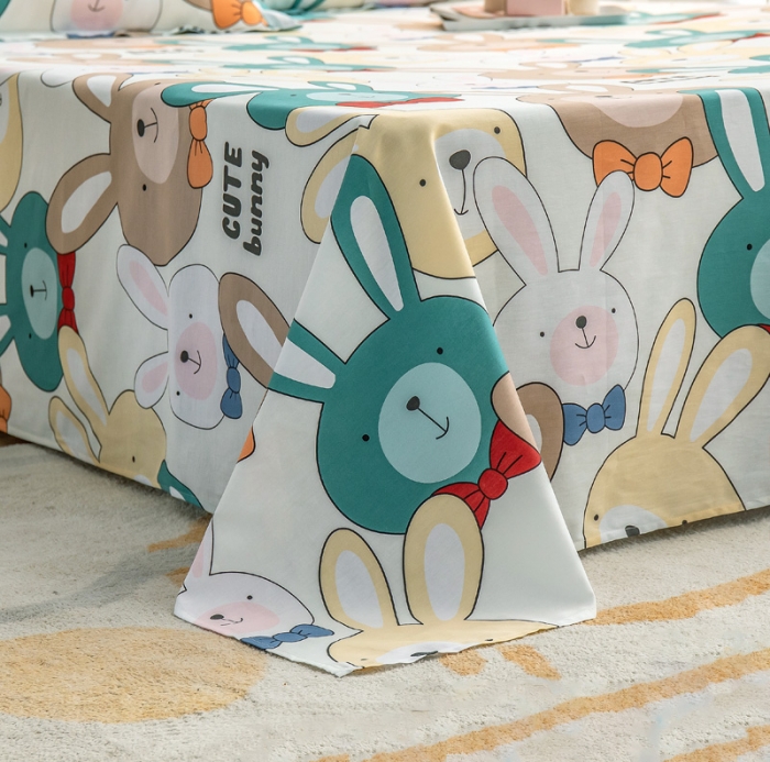 91家纺网 家纺一手货源 找家纺 绵庭 2022新款全棉12868单床单 小兔叽