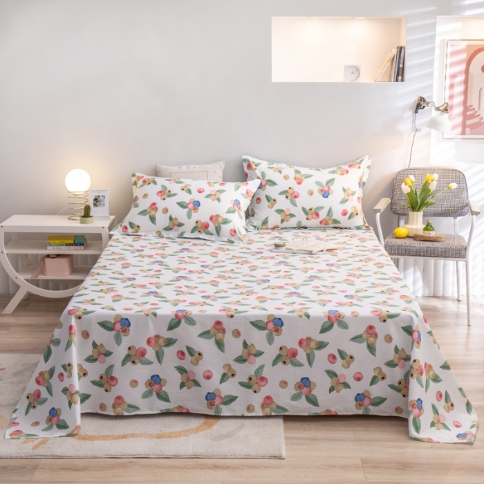 91家纺网 家纺一手货源 找家纺 绵庭 2022新款全棉12868单床单 晓风含露