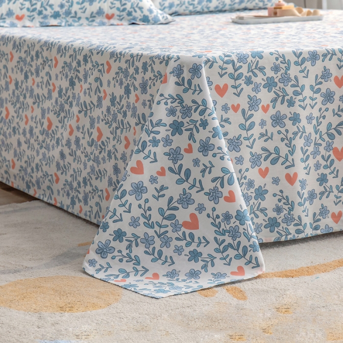 91家纺网 家纺一手货源 找家纺 绵庭 2022新款全棉12868单床单 心动甜心