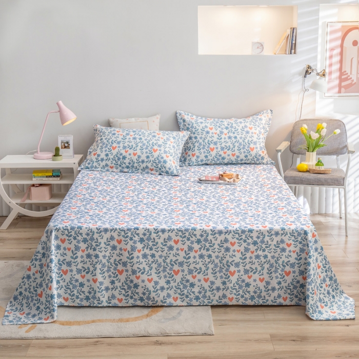 91家纺网 家纺一手货源 找家纺 绵庭 2022新款全棉12868单床单 心动甜心