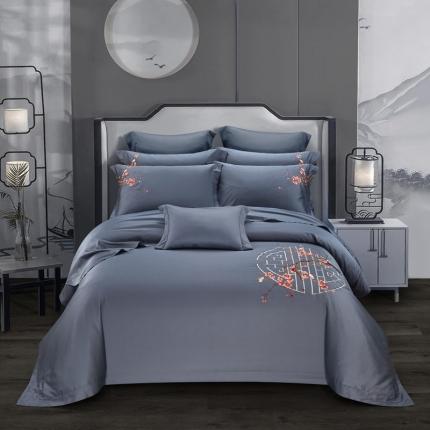 91家纺网 家纺一手货源 找家纺 （总）启航家居2025爆款60s长绒棉中国风刺绣系列四件套