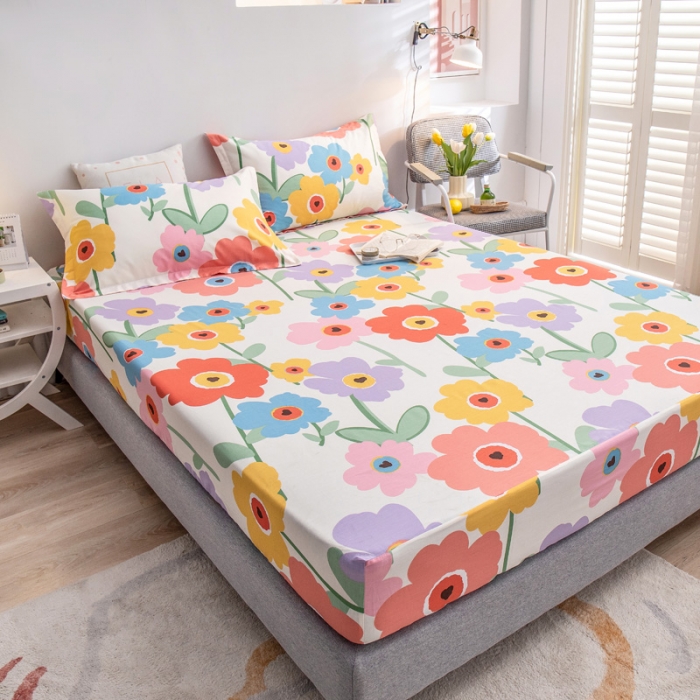 91家纺网 家纺一手货源 找家纺 绵庭 2022新款全棉12868单床笠 华美绽放