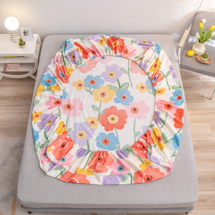 91家纺网 家纺一手货源 找家纺 绵庭 2022新款全棉12868单床笠 华美绽放