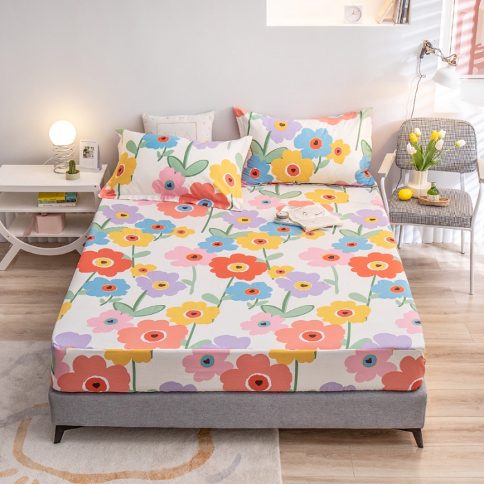 91家纺网 家纺一手货源 找家纺 绵庭 2022新款全棉12868单床笠 华美绽放