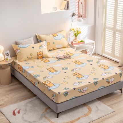 绵庭 2022新款全棉12868单床笠 快乐虎-黄