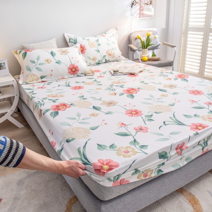 91家纺网 家纺一手货源 找家纺 绵庭 2022新款全棉12868单床笠 浪漫之约