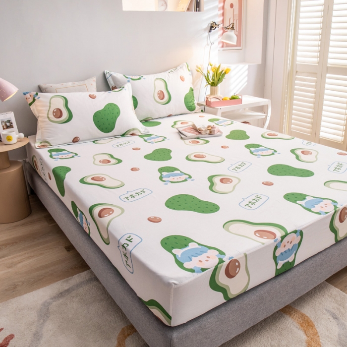 91家纺网 家纺一手货源 找家纺 绵庭 2022新款全棉12868单床笠 牛油果女孩