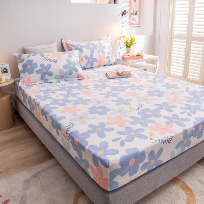 91家纺网 家纺一手货源 找家纺 绵庭 2022新款全棉12868单床笠 浅浅花漾