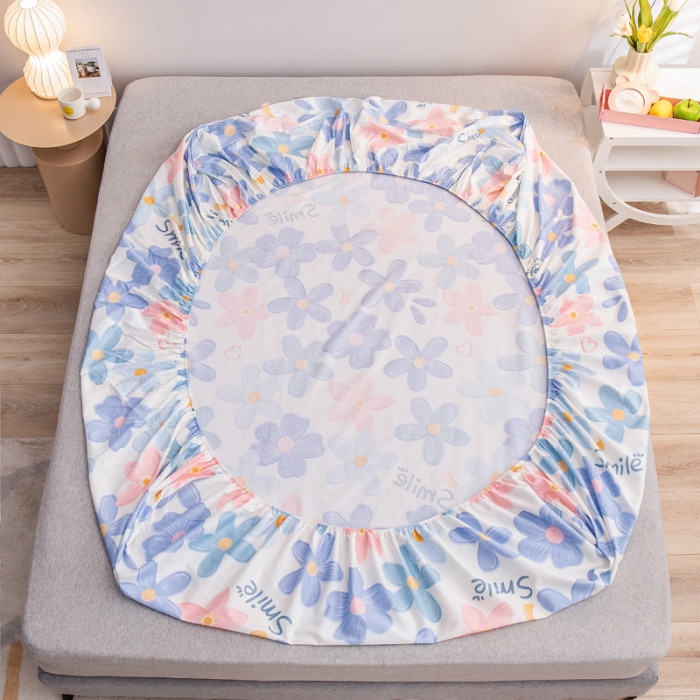 91家纺网 家纺一手货源 找家纺 绵庭 2022新款全棉12868单床笠 浅浅花漾