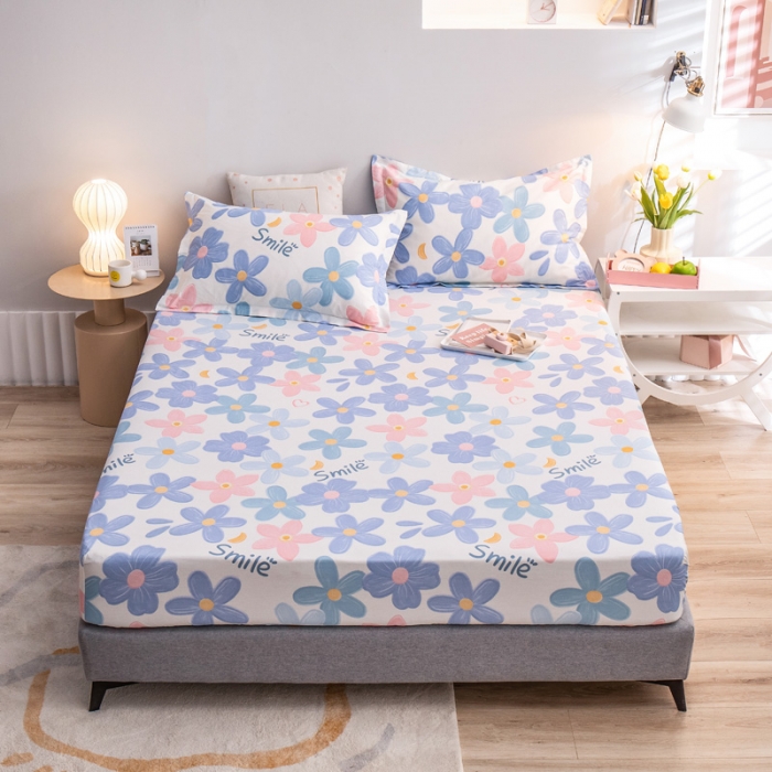 91家纺网 家纺一手货源 找家纺 绵庭 2022新款全棉12868单床笠 浅浅花漾