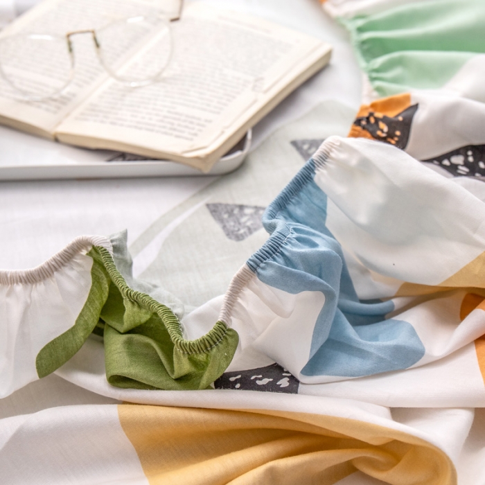 91家纺网 家纺一手货源 找家纺 绵庭 2022新款全棉12868单床笠 时间定格