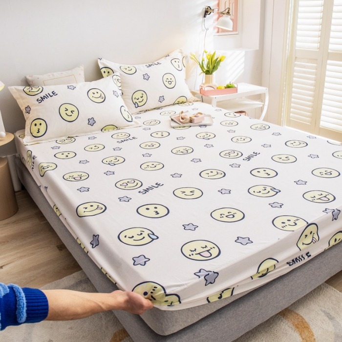 91家纺网 家纺一手货源 找家纺 绵庭 2022新款全棉12868单床笠 微笑百事达