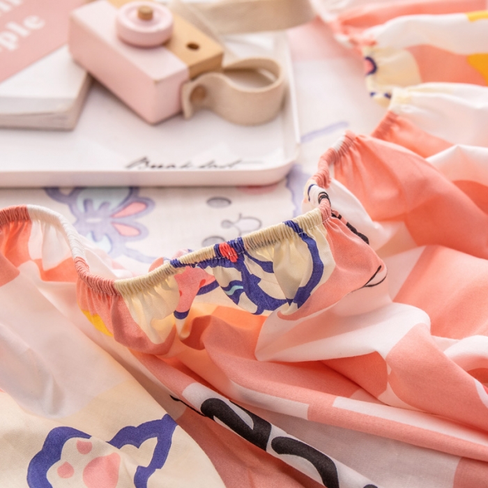 91家纺网 家纺一手货源 找家纺 绵庭 2022新款全棉12868单床笠 甜美主义