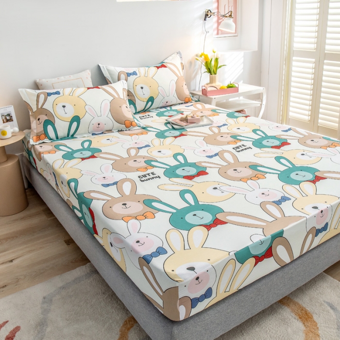 91家纺网 家纺一手货源 找家纺 绵庭 2022新款全棉12868单床笠 小兔叽