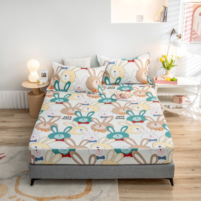 91家纺网 家纺一手货源 找家纺 绵庭 2022新款全棉12868单床笠 小兔叽