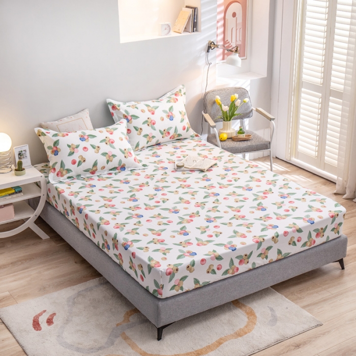 91家纺网 家纺一手货源 找家纺 绵庭 2022新款全棉12868单床笠 晓风含露