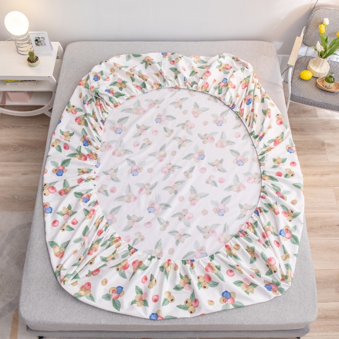 91家纺网 家纺一手货源 找家纺 绵庭 2022新款全棉12868单床笠 晓风含露