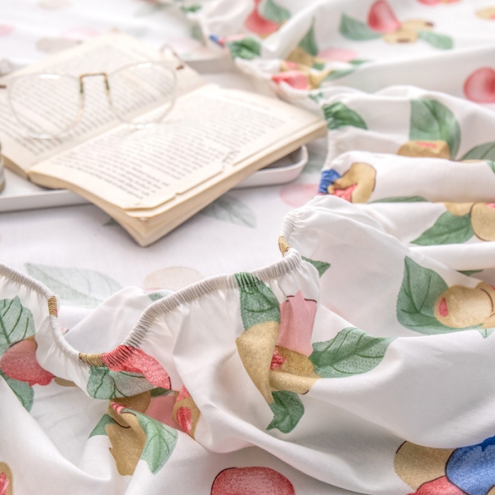 91家纺网 家纺一手货源 找家纺 绵庭 2022新款全棉12868单床笠 晓风含露