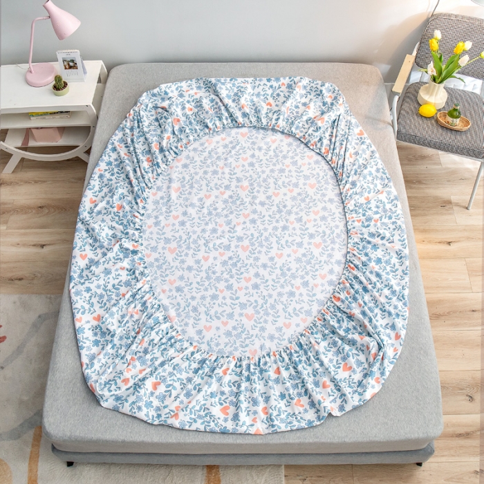 91家纺网 家纺一手货源 找家纺 绵庭 2022新款全棉12868单床笠 心动甜心