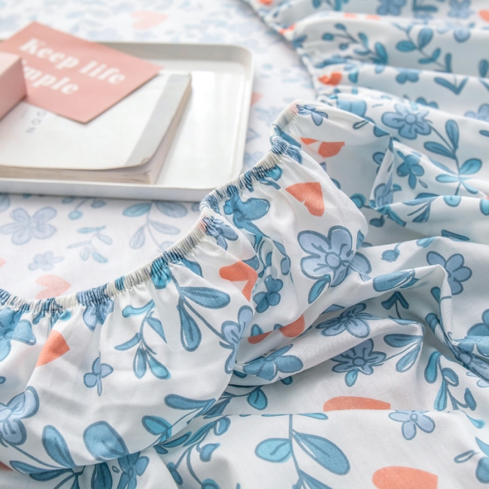 91家纺网 家纺一手货源 找家纺 绵庭 2022新款全棉12868单床笠 心动甜心