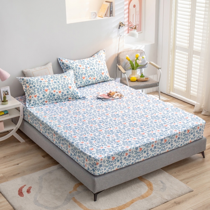 91家纺网 家纺一手货源 找家纺 绵庭 2022新款全棉12868单床笠 心动甜心