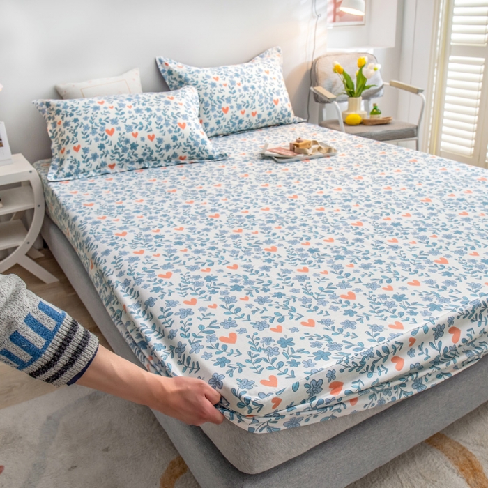 91家纺网 家纺一手货源 找家纺 绵庭 2022新款全棉12868单床笠 心动甜心