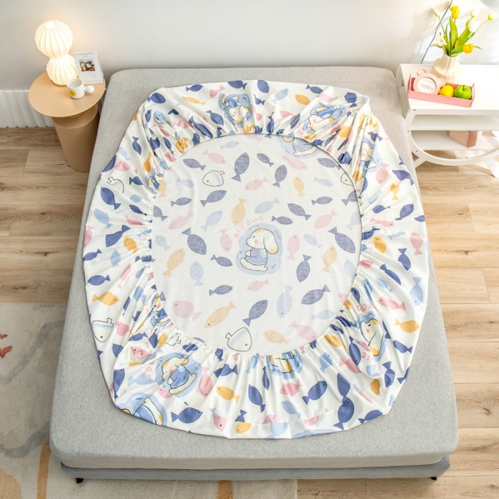 91家纺网 家纺一手货源 找家纺 绵庭 2022新款全棉12868单床笠 鱼泡泡