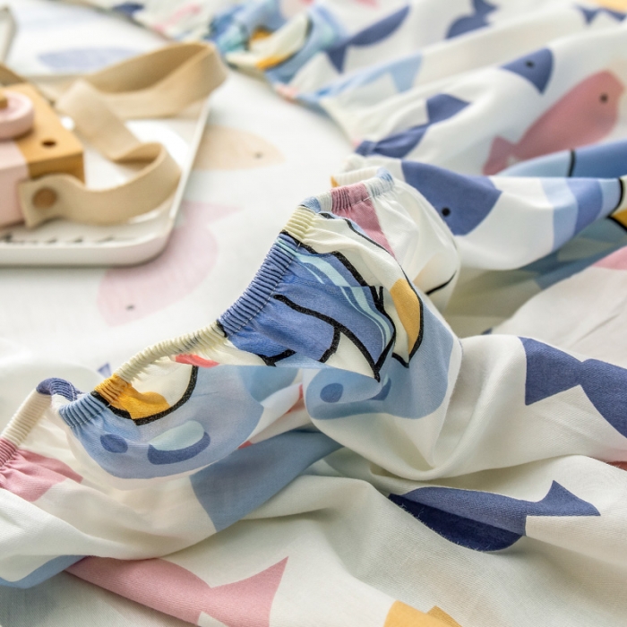 91家纺网 家纺一手货源 找家纺 绵庭 2022新款全棉12868单床笠 鱼泡泡