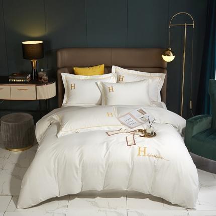 91家纺网 家纺一手货源 找家纺 总-启航家居2025新款直播爆款全棉刺绣四件套-奢华时代