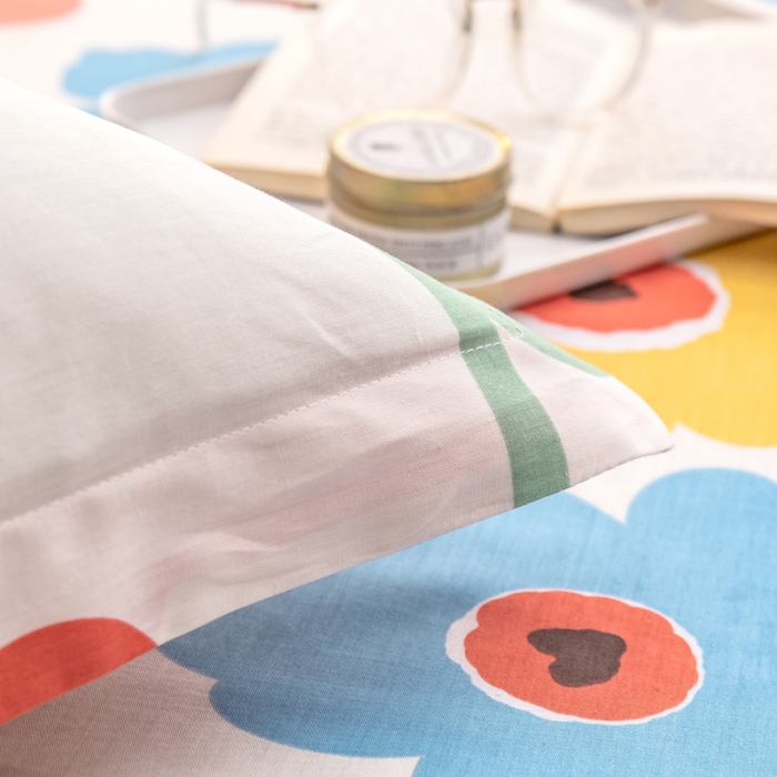 91家纺网 家纺一手货源 找家纺 绵庭 2022新款全棉12868单枕套 华美绽放