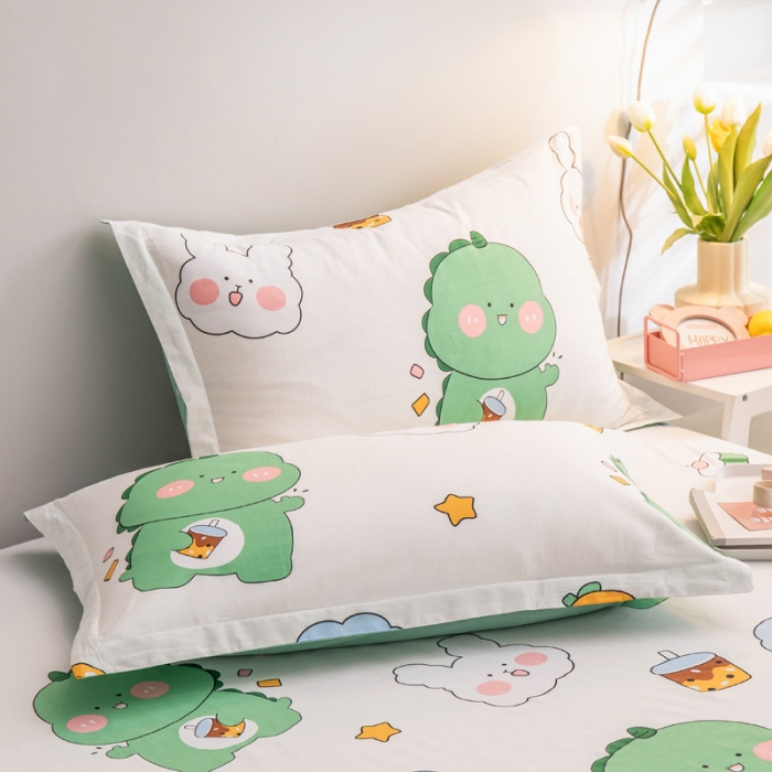 91家纺网 家纺一手货源 找家纺 绵庭 2022新款全棉12868单枕套 恐龙宝宝