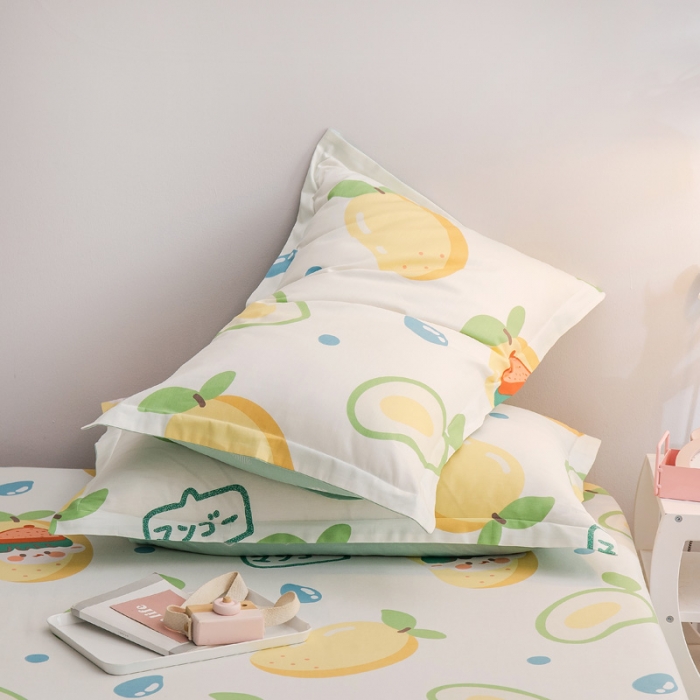 91家纺网 家纺一手货源 找家纺 绵庭 2022新款全棉12868单枕套 芒果小子