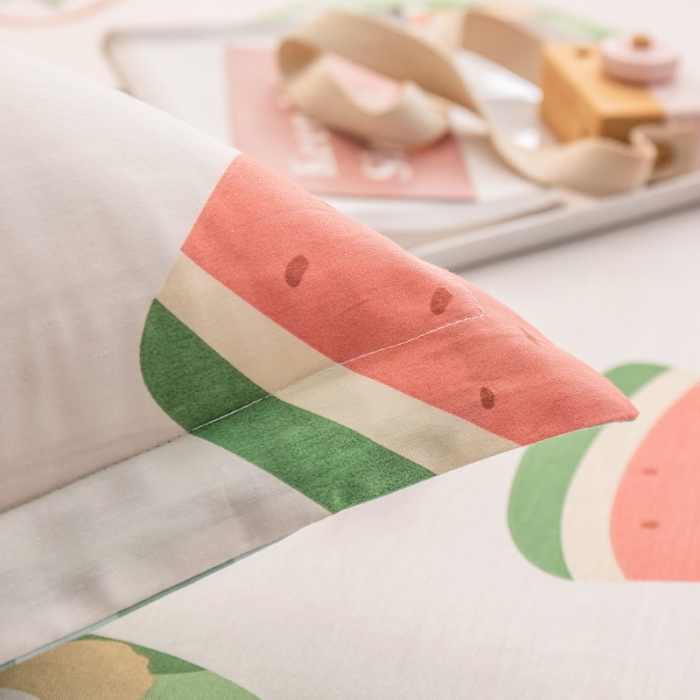 91家纺网 家纺一手货源 找家纺 绵庭 2022新款全棉12868单枕套 西瓜女孩