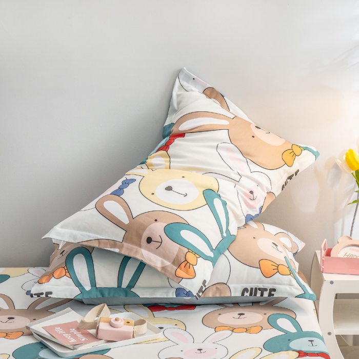 91家纺网 家纺一手货源 找家纺 绵庭 2022新款全棉12868单枕套 小兔叽