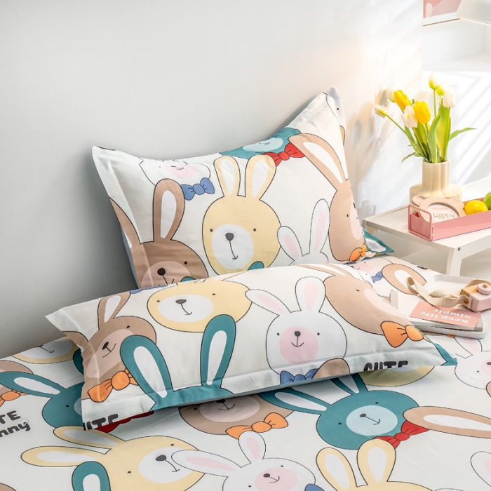 91家纺网 家纺一手货源 找家纺 绵庭 2022新款全棉12868单枕套 小兔叽