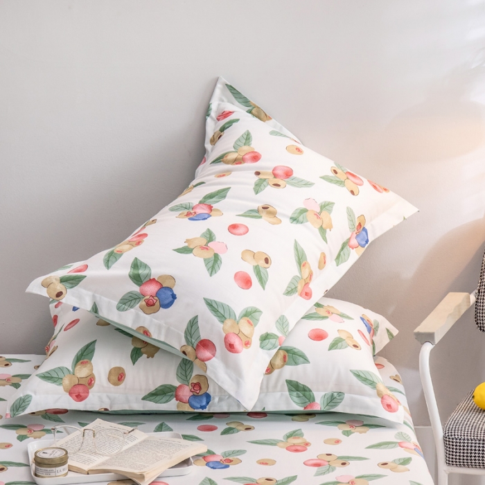 91家纺网 家纺一手货源 找家纺 绵庭 2022新款全棉12868单枕套 晓风含露