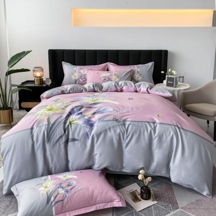 91家纺网 家纺一手货源 找家纺 （总）金爱家 2023新款大版13372全棉花卉系列四件套