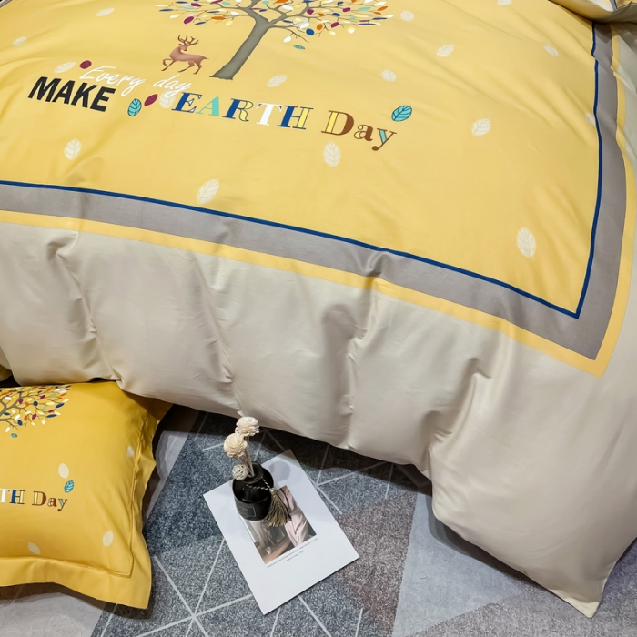 91家纺网 家纺一手货源 找家纺 金爱家 2023新款大版13372全棉花卉系列四件套眷恋