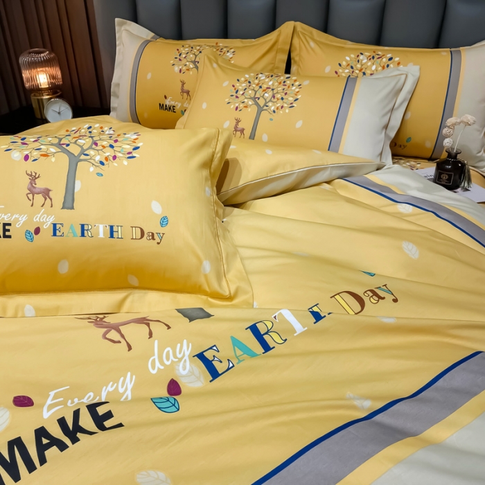 91家纺网 家纺一手货源 找家纺 金爱家 2023新款大版13372全棉花卉系列四件套眷恋