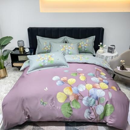 91家纺网 家纺一手货源 找家纺 （总2）金爱家 2023新款大版13372全棉花卉系列四件套